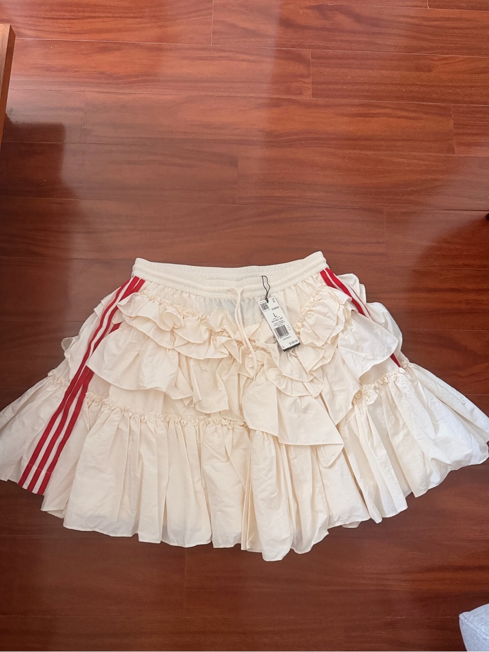 Adidas x Simone Rocha frills Ruffled Cream Skirt Size L large